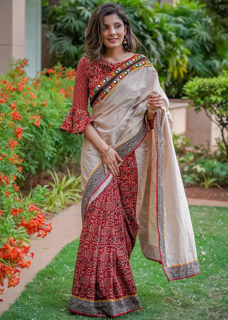 CHAMKELE WALE LINEN COTTON SAREE